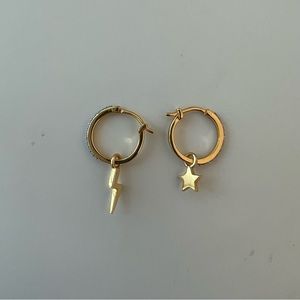 Missoma Gold-Plated Pave Starlight Charm Hoop Earrings